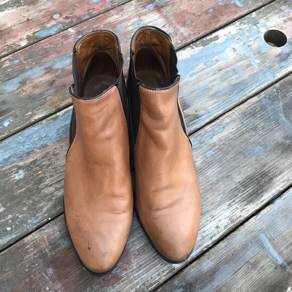 Franco Sarto Quinne Tan Leather Ankle Boots 8 - Picture 6 of 13